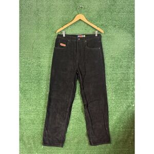 Empyre Jeans Men 32 Black Corduroy Baggy Loose Skater Pants Retro